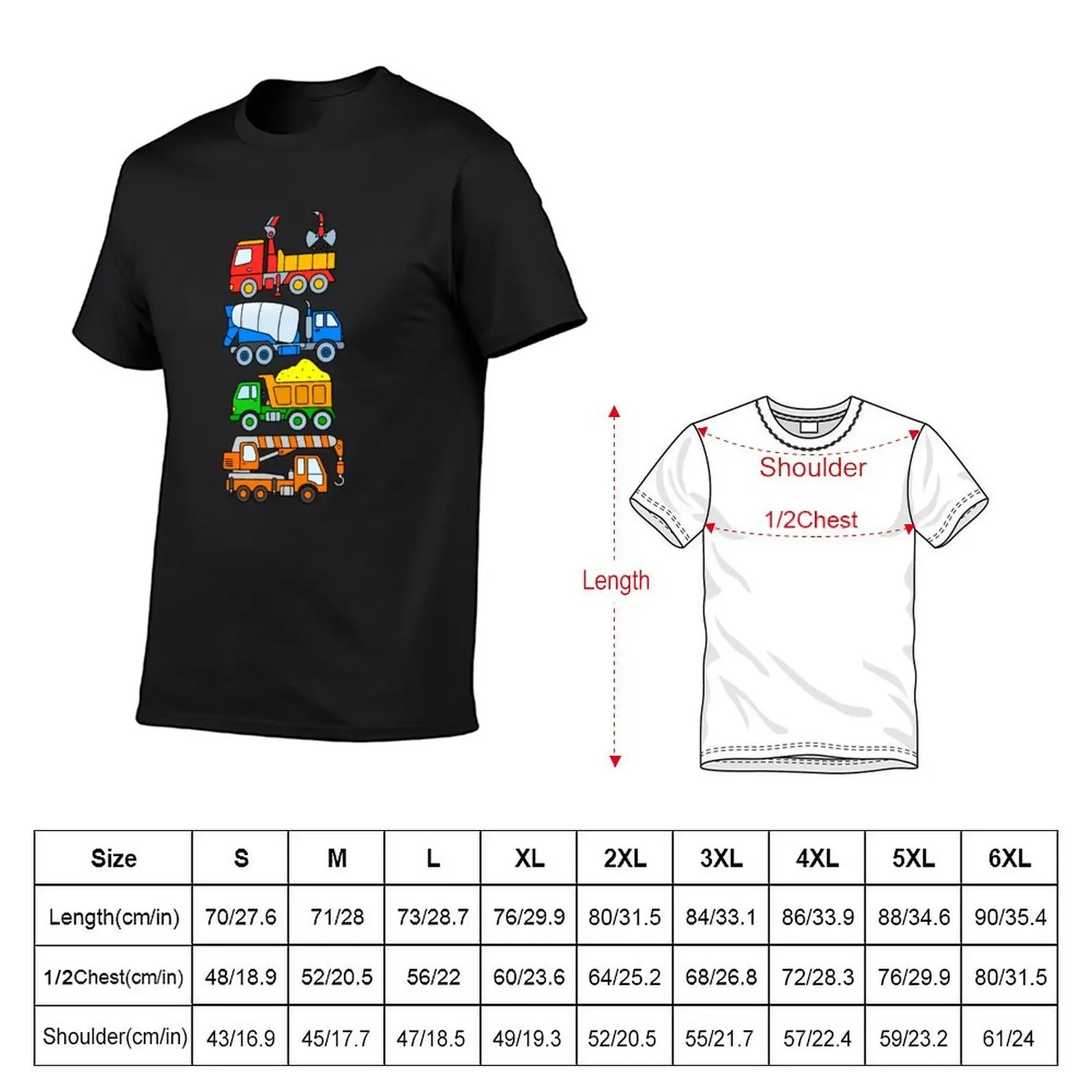 Trucks Construction Vehicles T-Shirt Short sleeve tee plus size tops sports fans shirts for men graphic tees