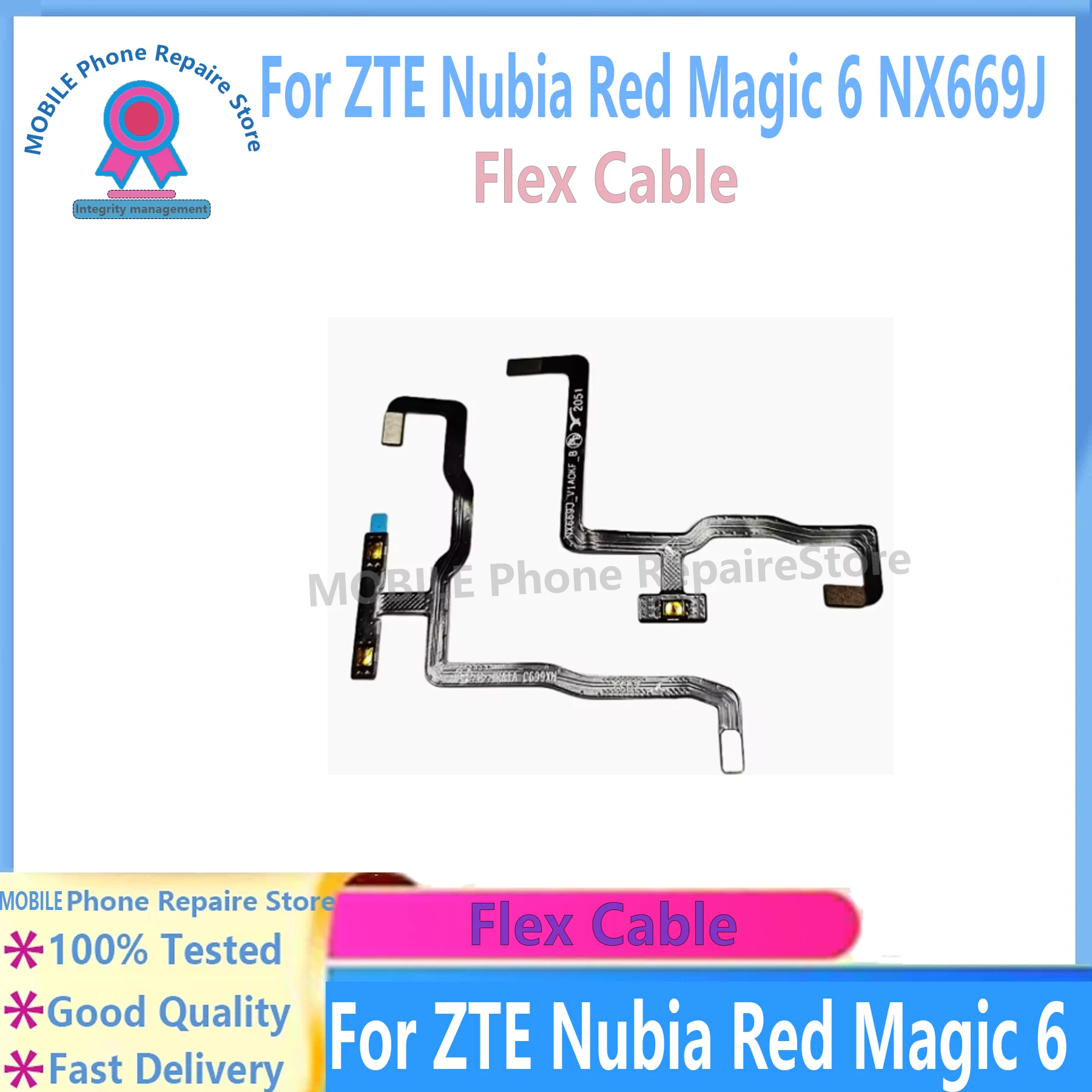 For ZTE Nubia Red Magic 6 NX669J Power Volume Keys Flex Cable Connector OEM Replacement