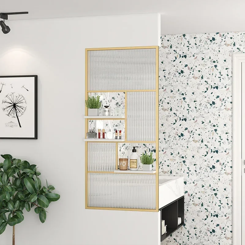 Nordic stainless steel Changhong glass partition, living room entry porch screen washbasin