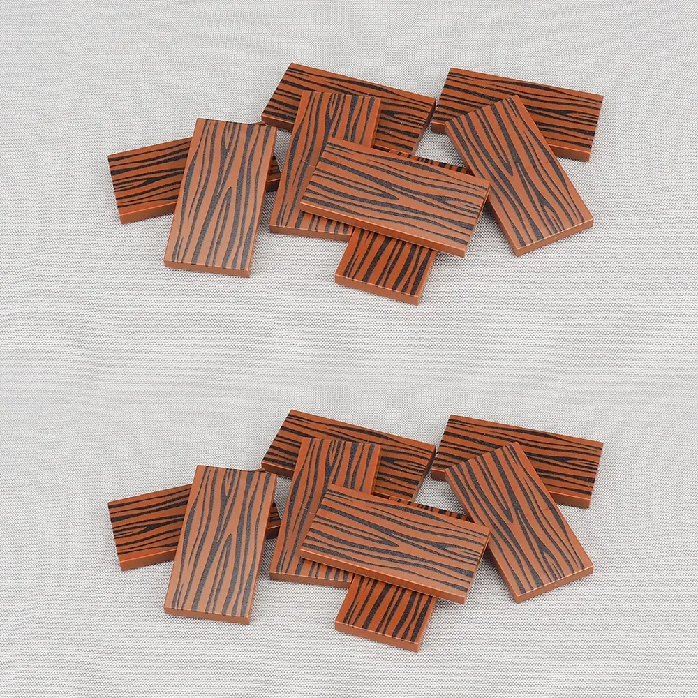 MOC 10PCS 87079pb0255 Wooden House Hut Brick 87079 Printed Wood Pattern With Stripes Board Building Block Toy Adults Boys Gifts