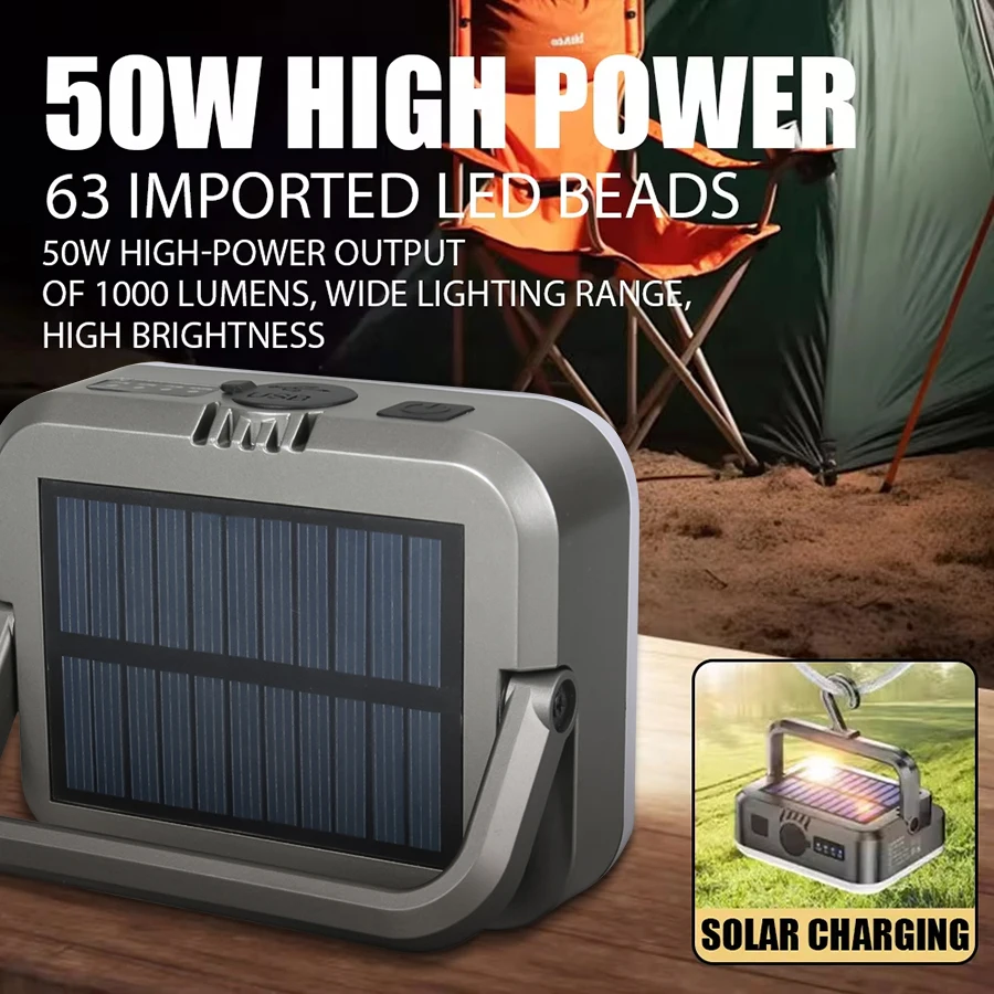 ポータブル吊り下げ式ソーラーランプ,キャンプ,テント,パワーバンク,ワークランタン,アウトドアキャンプ,バーベキューパーティー,4000mah