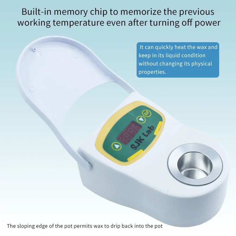 Equipo de laboratorio Dental profesional SJK, olla de cera individual Digital, calentador de cera eléctrico, unidad de inmersión