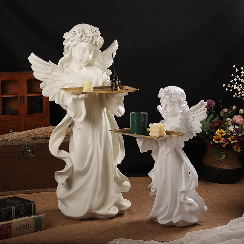 

Европейский ангел поднос орнамент гостиная диван ТВ шкаф рядом с входной пол скульптура украшение дома спальни