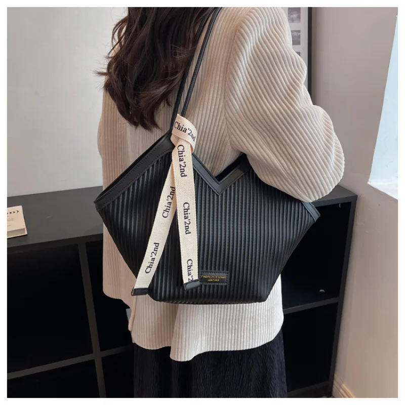 Fashion Women Shoulder Bag PU Leather Tote Handbag Female Shopping Bags Soft Leather Lady Purse Bags High Capacity Totes 2023