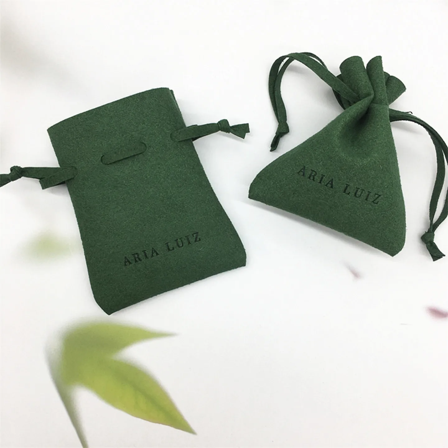 50 green microfiber personalized color logo drawstring bags custom bags jewelry bags necklace bags packaging bags