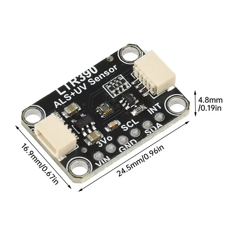 ABGI-2X LTR390 Sensore di luce UV da 300 Nm a 350 Nm Rilevamento raggi ultravioletti UV per il rilevamento della luce Esperimere meteorologiche I2C