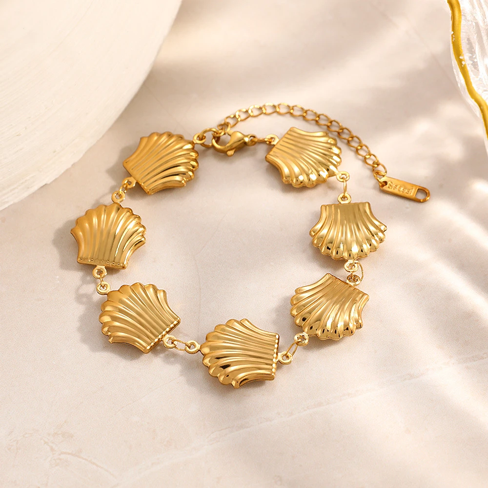 gold plated bracelets for women for Girl Tarnish Free Anti-allergy Stainless Steel Gold Plated Chain Bracelet
