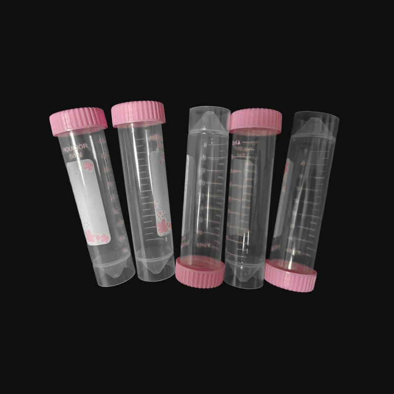 50ml 25Pcs Free-standing Centrifuge Test Tube Vial Sample Plastic Screw Cap Flat Bottom Centrifuge Tube With Scale Lab Supplies