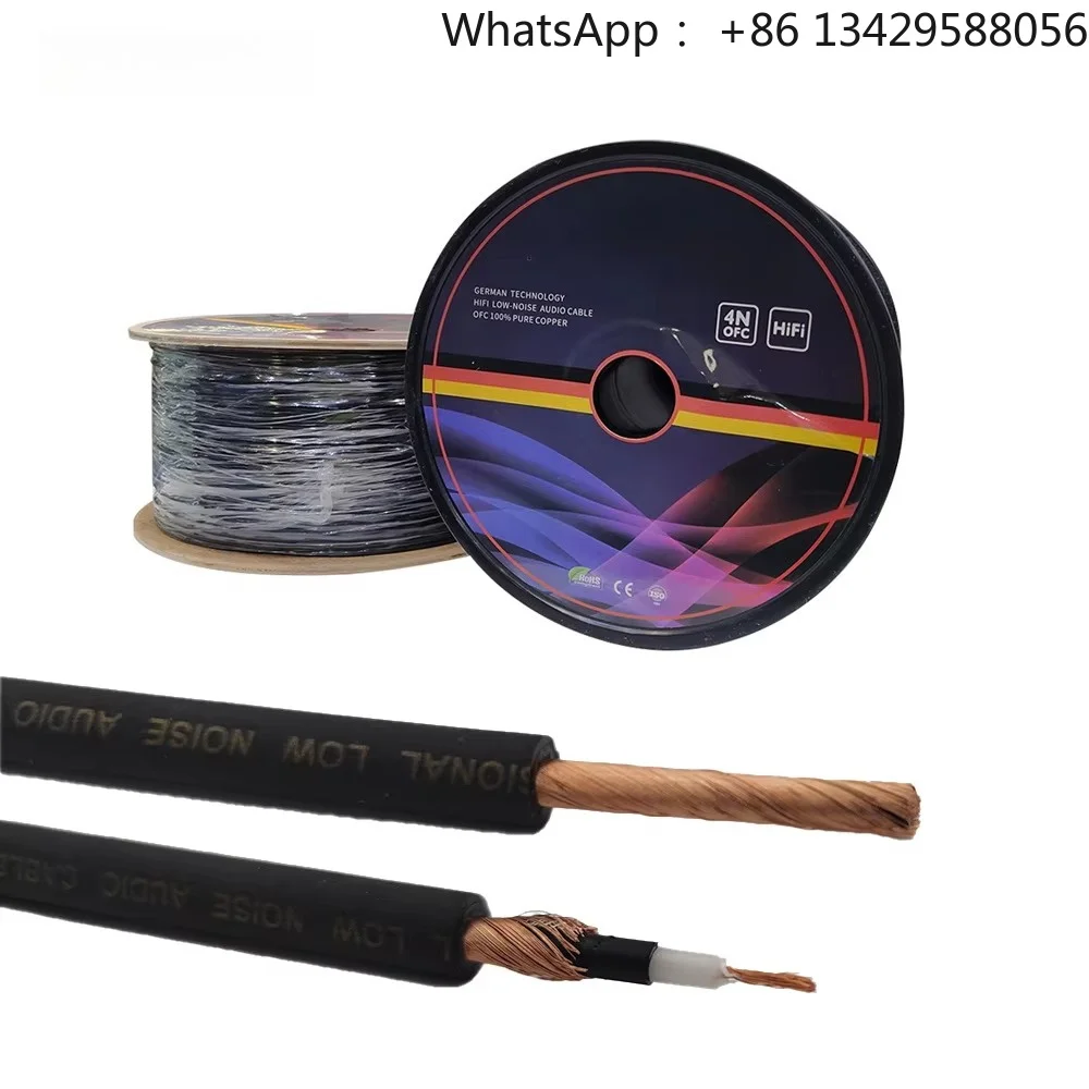 Stereo 6.35mm Electric Guitar Wire 4N Ofc Full Pure Copper Low Noise Flexible 1/4 HIFI Guitar Cable Instrument Bulk 100m Roll
