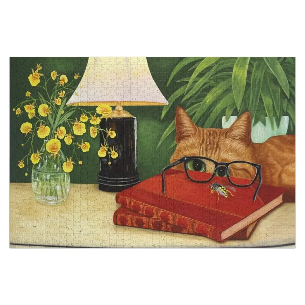 

Orange Tabby Cat and Bee. Jigsaw Puzzle Scale Motors Picture Personalised Toys Puzzle