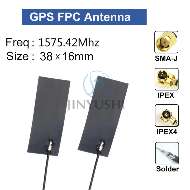 antena gps passiva integrada interna fpc flexivel de alto ganho omni 4dbi 12cm mhf4 sma macho 157542mhz unidades 01