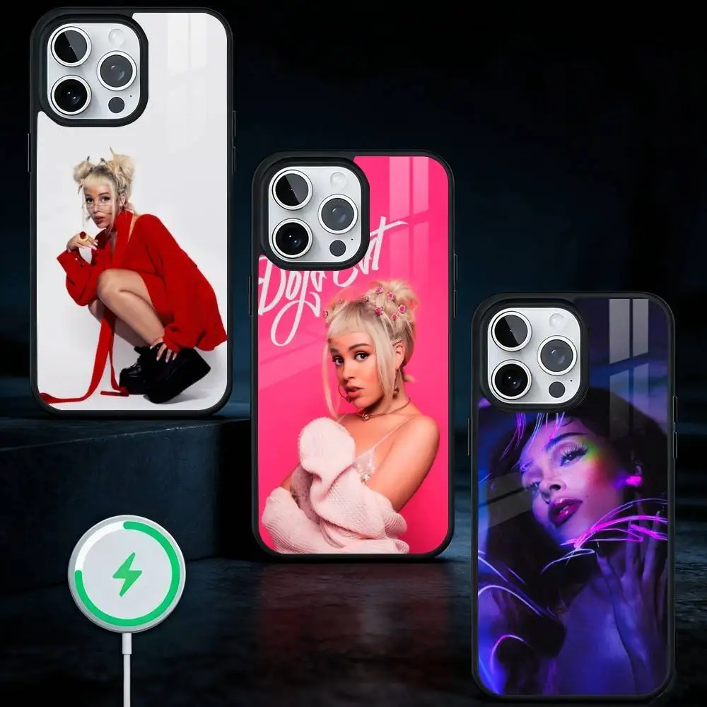 

Cute D-DOJA Cat Singer Phone Case For iPhone17,16,15,14,13 Plus,Pro Max Magnetic For Magsafe Wireless Charging