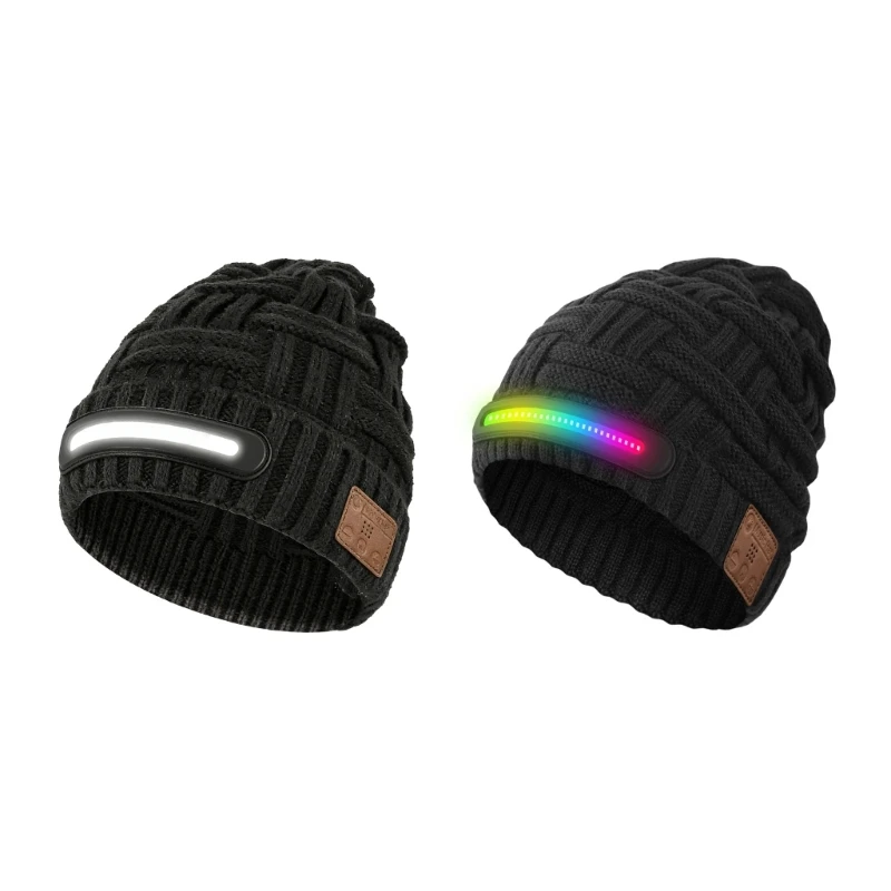 Modern LED Headlamp Music Cap with Night High Visibility and Sound Entertainment for Adult Teens Outdoor Adventures