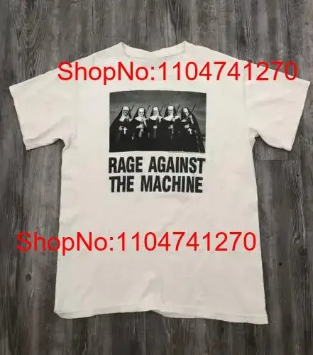 Rage Against The Machine camiseta 1997 Vintage blanco nuevo vintage lavado ropa de diseñador moda elegante gráfico