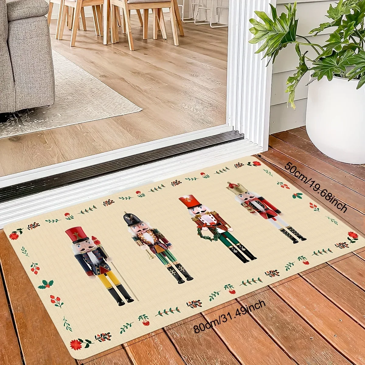 Christmas Nutcracker Welcome Door Mats home Decor Bathroom Laundry Non-slip Mat Kitchen Hallway Balcony Rug Christmas Decoration
