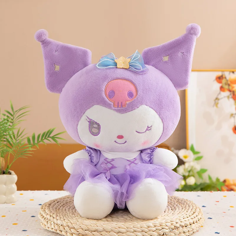 45 cm Sanrio Kawaii Hello Kitty Knuffel Gevulde Pop Kuromi met Paarse Melodie Pachi Hond Violet KT Pop Kinderen Verjaardag Kerstcadeau