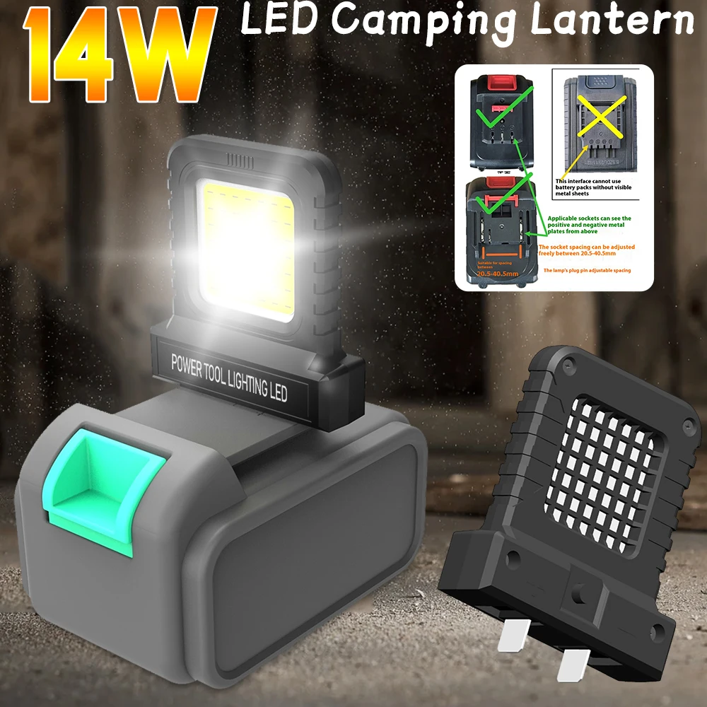 

1/2PCS 14W LED Work Light Waterproof Power Tool Floodlighting With 2 Modes Lighting Super Bright Spotlight Outdoor Power Tools