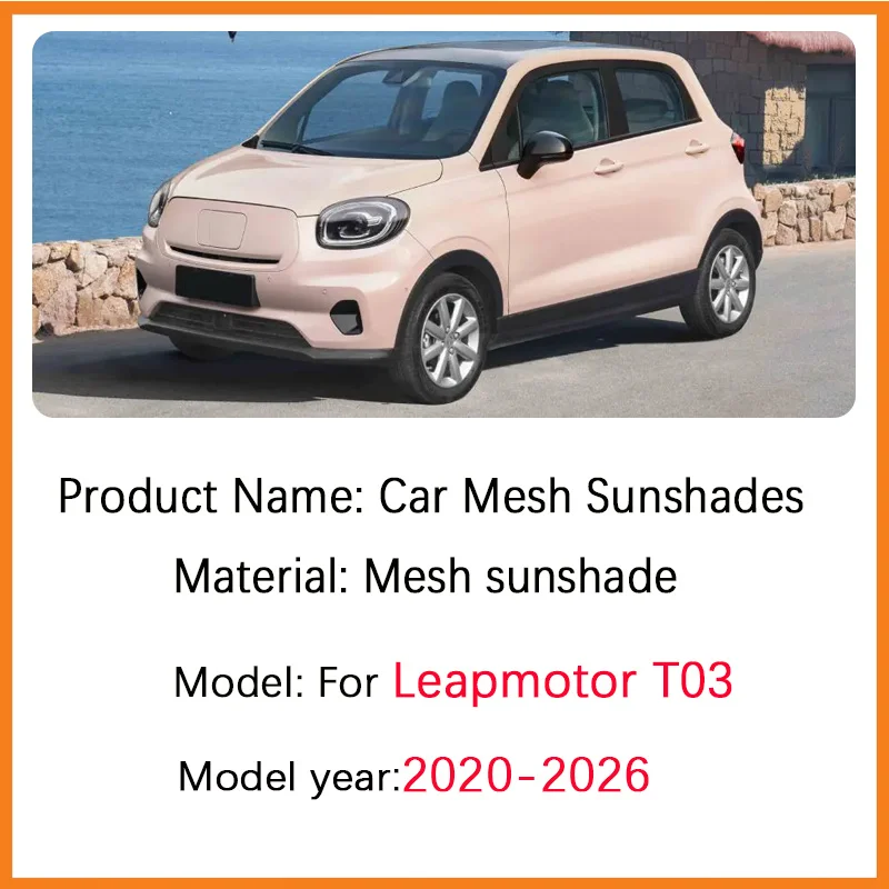 Sun Visors For Leapmotor T03 Accessories 2020-2026 Mesh Sunshades Side Windows Sunshade Privacy Curtains Visors Car Accessorie