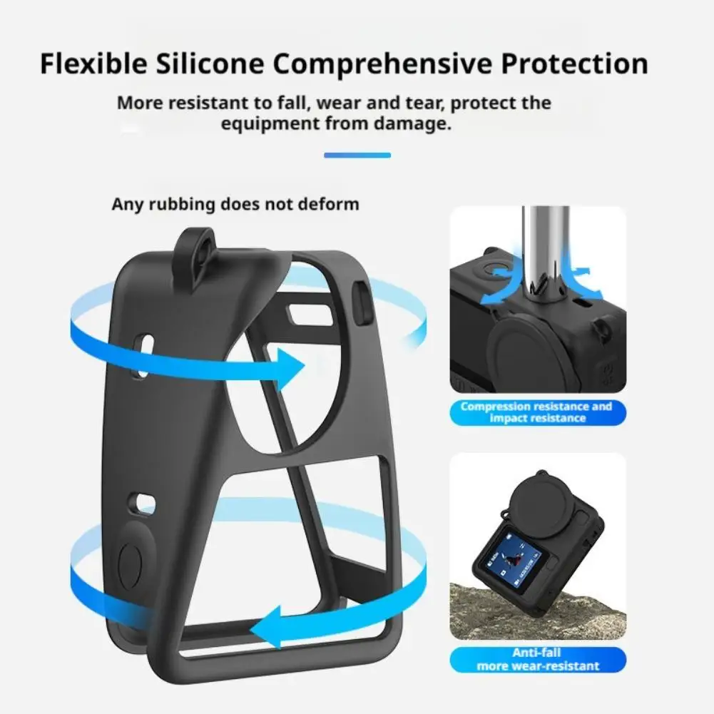For DJI Action6 Silicone Protective Cover - Soft Shell Body Protection Anti-Drop Wear-Resistant Scratch-Resistant Dustproof Case