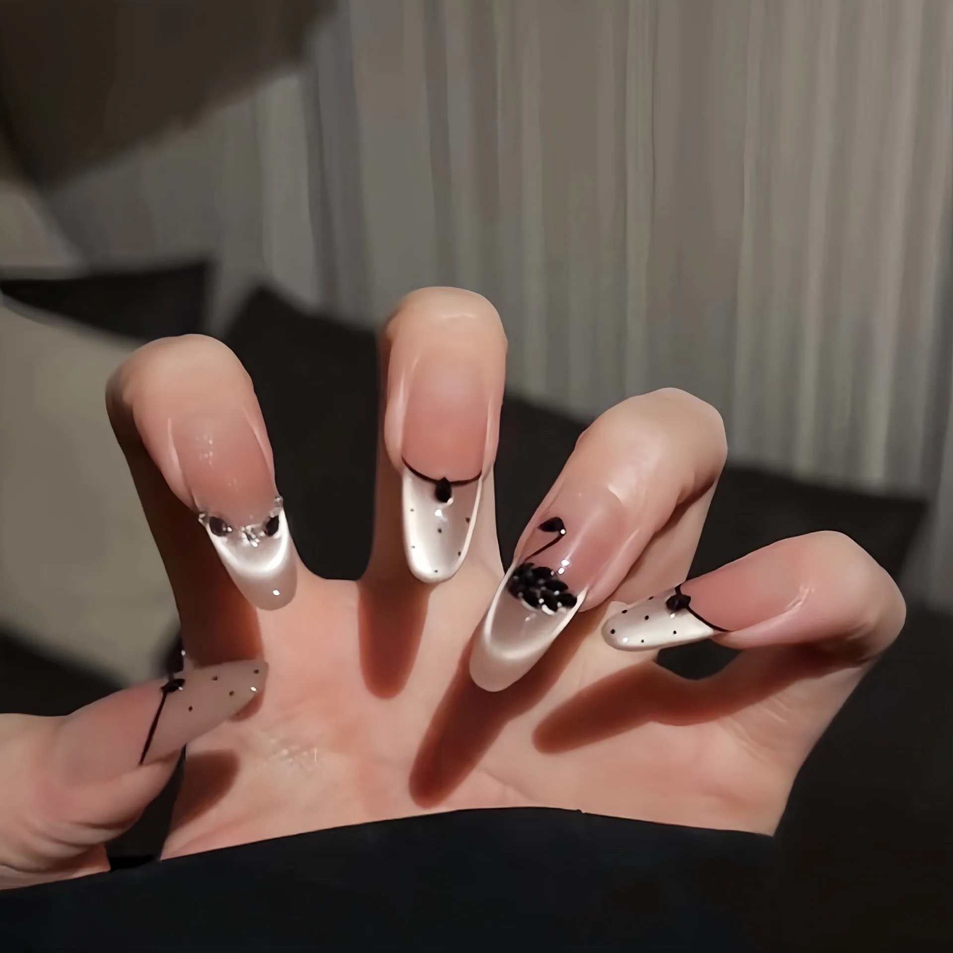 Black Water Drop Nail Zircon Mini Flat Bottom Diamond White Nail Diamond Material Pack