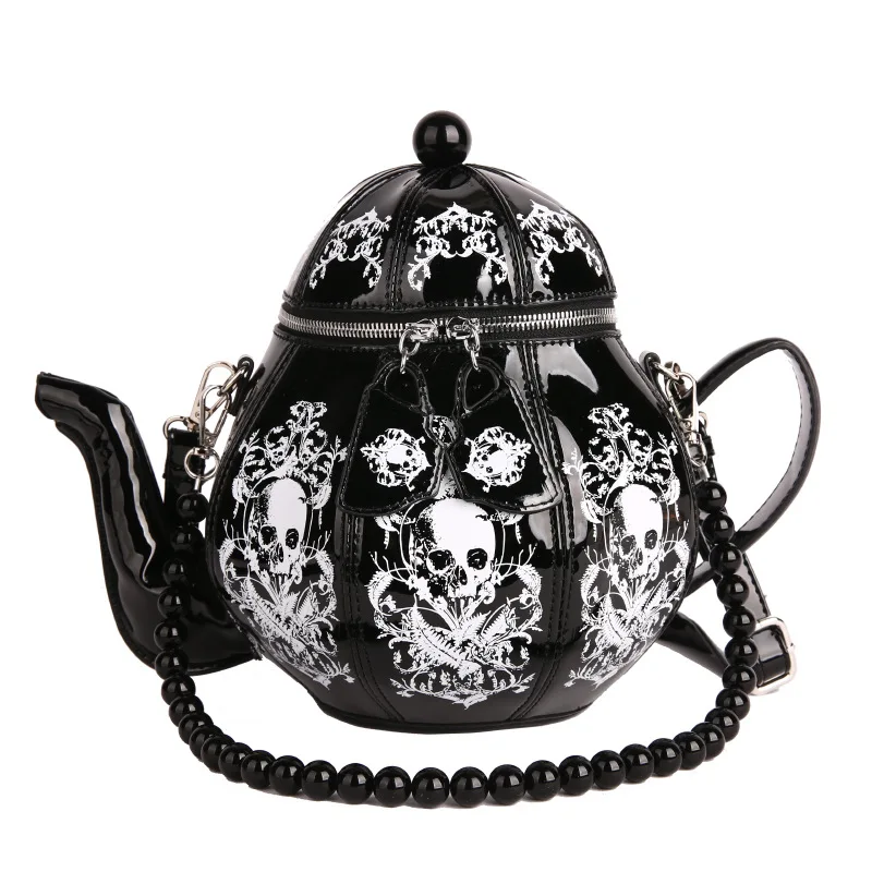 

Personalized Creative Teapot Shape PU Leather Handbag for Women Double Zipper Design Vintage Shoulder Crossbody Bag Female 2026