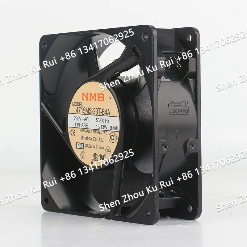 cooling fan 4715MS-23T-B4A Original Mebea NMB 220V 200V 240V AC230V 15/13W DC EC 12038 120X120X38MM 12CM cabinet Aluminum frame