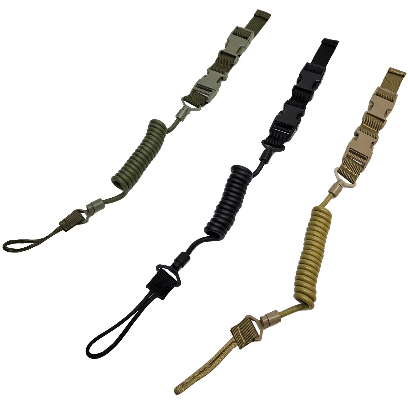 Outdoor Tactical Slings Anti-lost Adjustable Spring Sling Bungee Loss-proof Lanyard Anti-dropping Security Sling Hanger