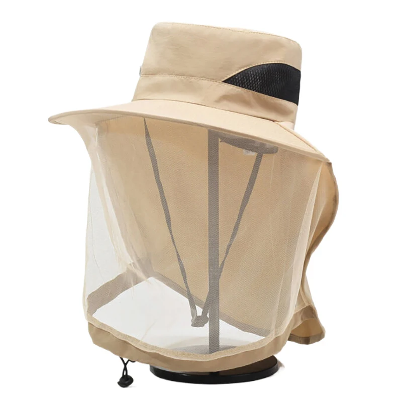 New Outdoor Fishing Cap Anti Mosquito Hat Fishing Hat Bug Mesh Head Net Face Protector Camping Hats Fishing Cap