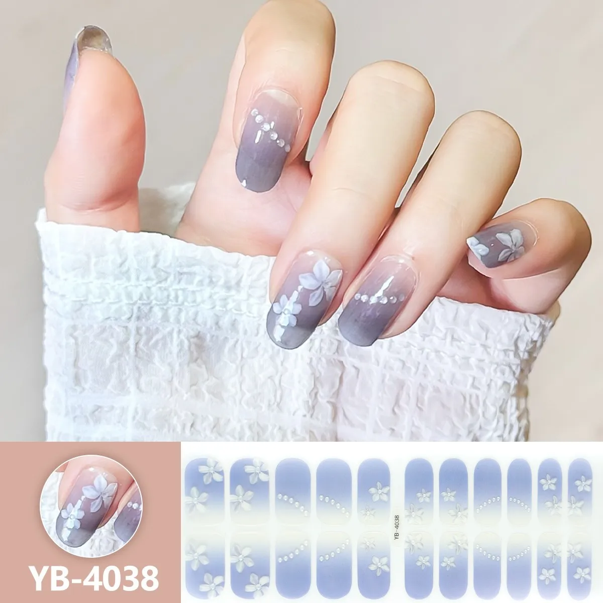 22Tipsセミキュアジェルネイルステッカー ピュアカラー ポリッシュラップ 長持ち フルカバージェル ギフトネイルキット