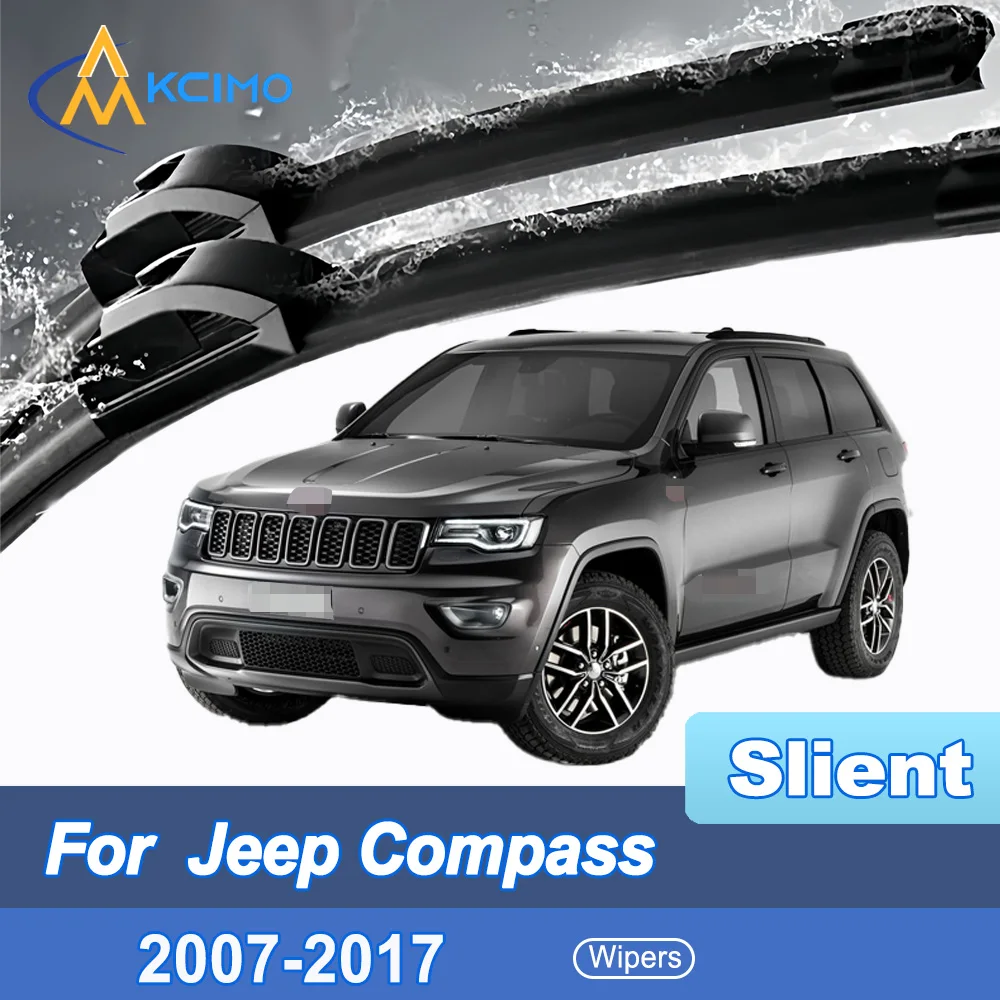 

2 Pack Silent Beam Wiper Blades For Jeep Compass MK49 2007-2017 Noiseless All-Weather Design Windshield Rain Brush Accessories