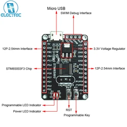 STM8S003F3P6 Development Board Arm STM8S FLASH-8K Usb Programmeerbare Mcu Controller STM8 Systeem Board