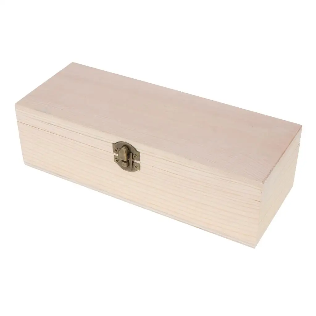 Novelty Wooden Treasure Chest Storage for Ribbon Decorate Plain Trinkets Box