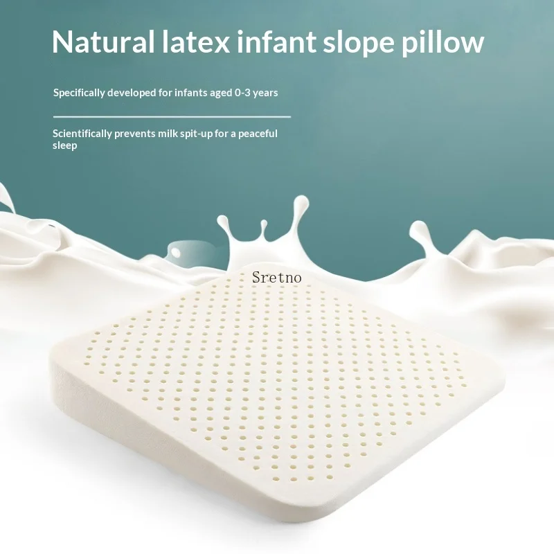 SRETNO Natural Latex Slope Pad Pillow for Baby Anti Spitting Milk Pad,Sleeping on The Side Pregnant Woman Lying Down Feeding Pad