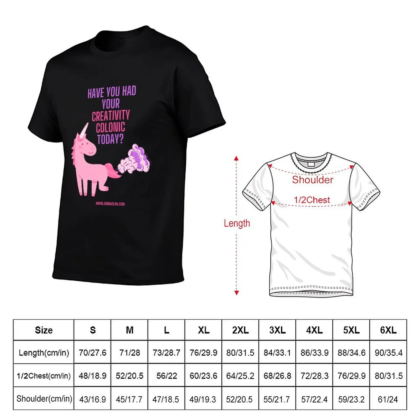 Creativity Colonic (unicorn) T-Shirt vintage graphic tee customs design your own fruit of the loom mens t shirts