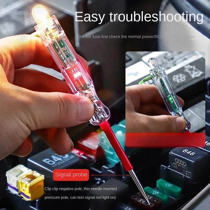 Car Truck Voltage Circuit Tester Auto 6V 24V Tools Car Diagnostic Probe Test Pen Light Bulb Electric Measuring Pen Tools