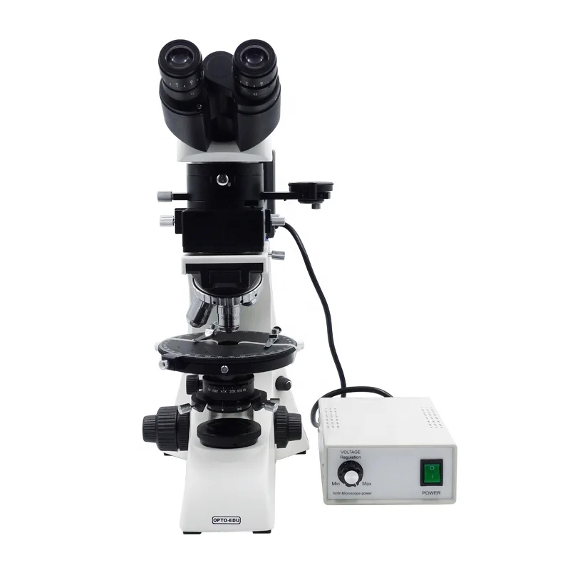 A15.2601-RTT Trinocular Magnification 40X~500X Transmitting Light 6V20W Halogen Lamp Polarizing Microscope