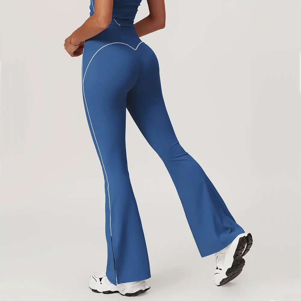 Leggings évasés de Yoga pour femmes, bas de cloche, Fitness, Push-Up, taille haute, jambes larges, pantalons d'entraînement, collants élastiques, pantalons de Sport d'exercice