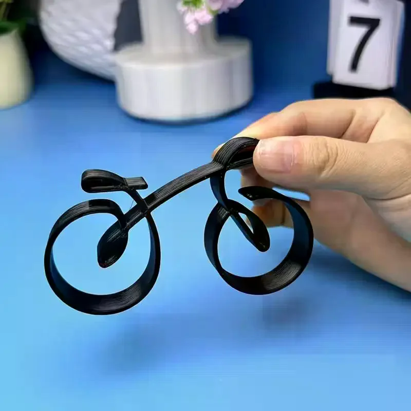 Miniature Bicycle Model 3D Desk Decoration Simple Bike Ornament for Home Office Bookcase Display