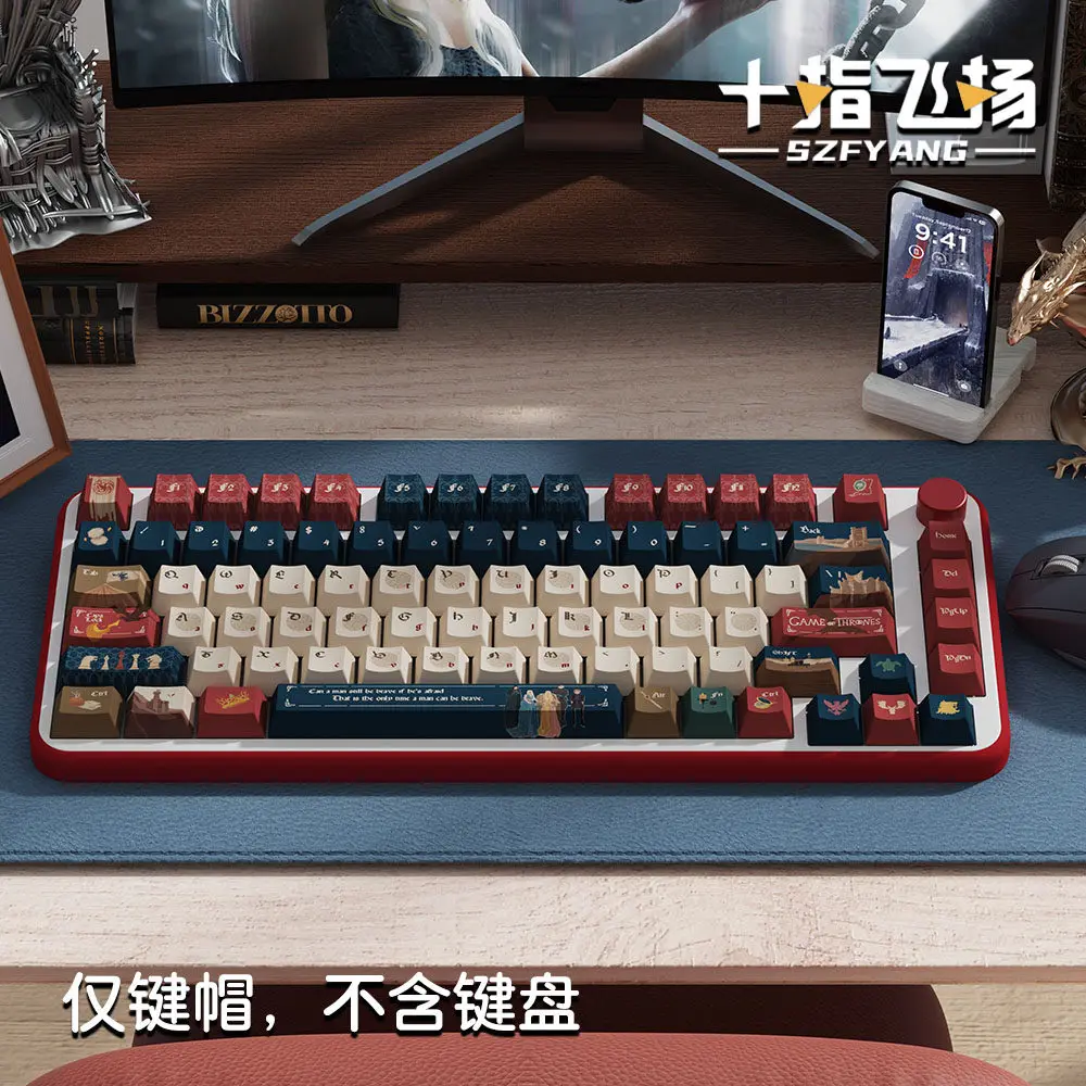 PBT Keycap Winter is coming Keycaps Cherry Profile Dye Sublimation For MX Mechanical Magnetic Keyboard Accessories