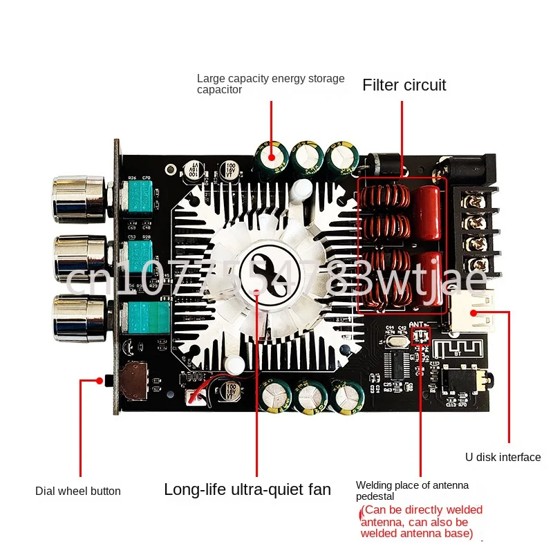 160W * 2 high and low frequency adjustable Bluetooth audio amplifier board module dual channel stereo TDA7498E