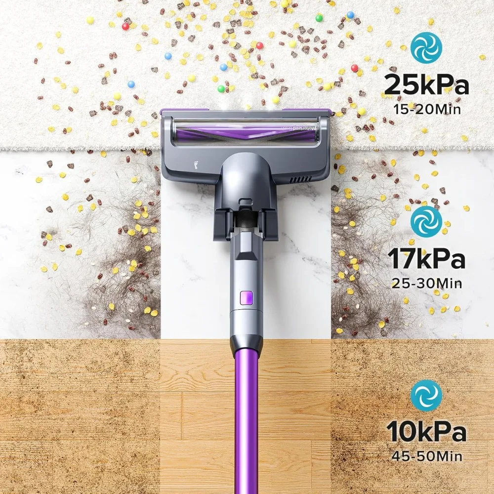 Cordless Vacuum Cleaner with LED Display,Max 50 Mins Runtime,Powerful Suction, Rechargeable,Handheld Vacuum for Pet Hairt/Floor