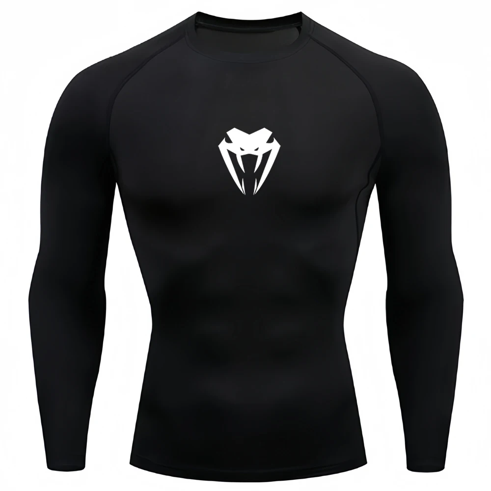 MMA Compression T Shirt Men Training Sportswear Running T-shirt Elastic Quick Dry Sport Tops Tee Athletic Gym Workout Shirts Men