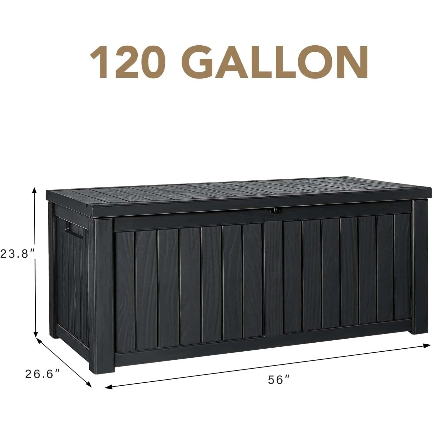 Devoko 120 Gallon Resin Deck Box Waterproof Indoor Outdoor Lockable Large Storage Container for Patio Furniture Cushions Garden