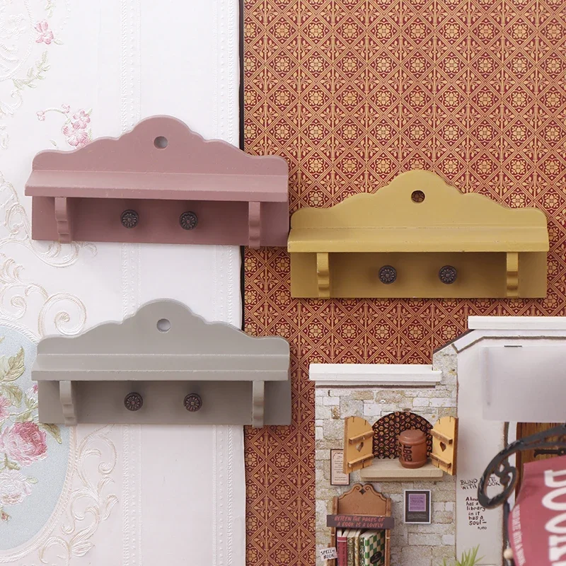 

Детальный кукольный домик 1/12, деревянный настенный шкаф и вешалка для одежды со стеллажем для хранения, мебелью для ванной комнаты и декор для гостиной