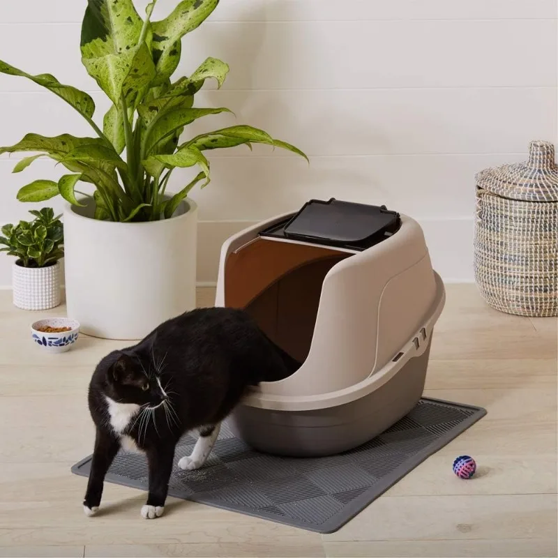 Imagem -06 - No-mess Encapuzado Cat Litter Box Multicolor Grande 24 em x 18 em x 17 em