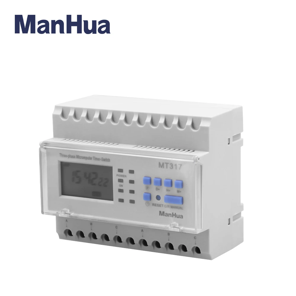 ManHua MT317 16A 380VAC Din Rail Three Phase Three Wire Time Control Switch Digital Timer Switch