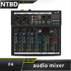 4 Channels Mixer F4 Bluetooth USB Reverb Home Stage Performance Live Broadcast Network Song Karaoke live Sound Table