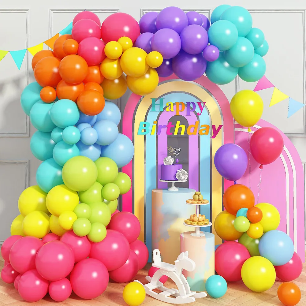 

Bulk 100-200pcs 12 10 5Inch Assorted Colors Latex Balloons Rainbow Garland Arch Balloon Birthday Party Baby Shower Wedding Decor