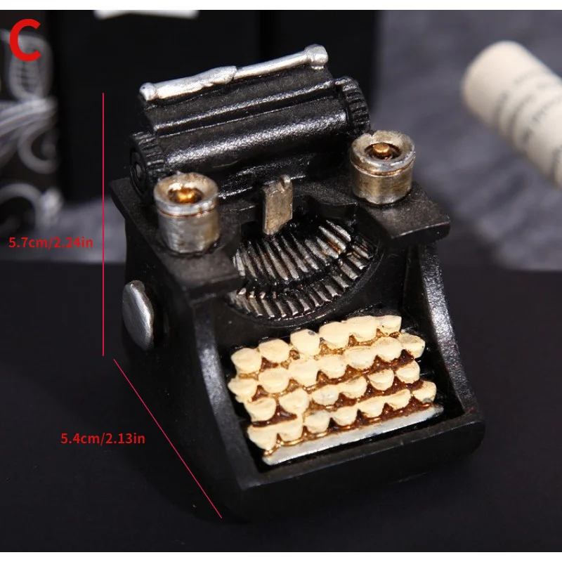1Pc Retro Nostalgic Resin Crafts Home Decoration Mini Ornaments Photography Props Cameras Pianos and Phonographs
