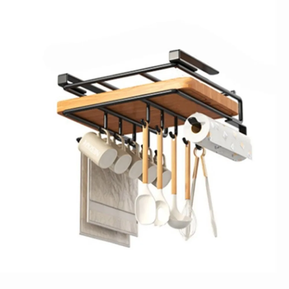 

Sainless Steel Cutting Board Pot Cover Holder High Load-bearing Large Capacity Pot Lid Storage Rack with Hooks Space Saving